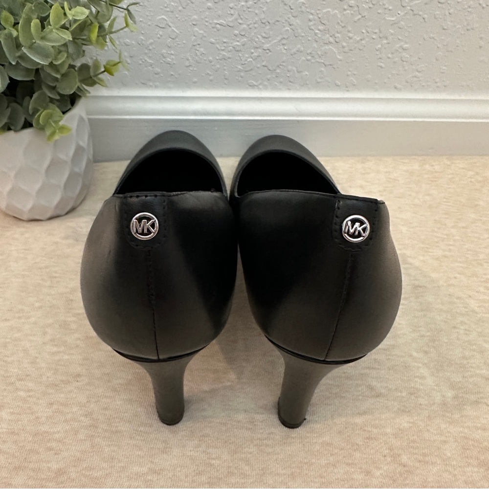 Michael Kors Women’s Chantal Flex Leather Pump Black Heel Shoes Size 9.5 - Picture 5 of 15